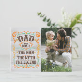 Vaderdag Foto van het Man The Myth the Legend Feestdagenkaart (Staand voorkant)