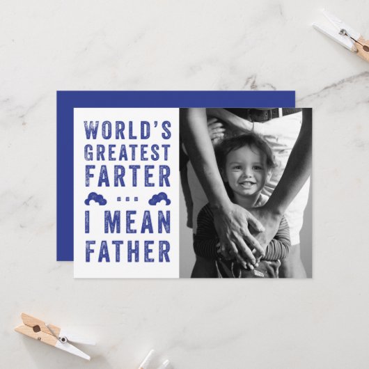 Vaderdag Foto van 's werelds grootste boer Kaart (Voorkant / Achterkant in situ)