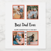 Vaderdag fotoafbeelding collage voor vader wijn etiket (Enkel label)