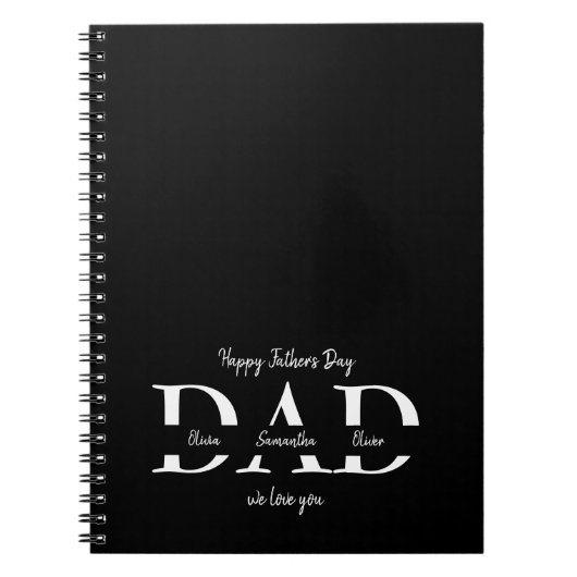 Vaderdag Fotoboek – Aangepaste kinderennamen Notitieboek (Voorkant)