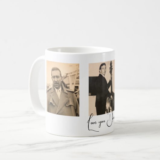 Vaderdag fotocollage hou van je vader koffiemok (Voorkant links)