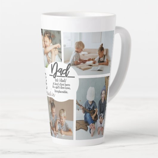 Vaderdag fotocollage latte mok (Rechterhoek)