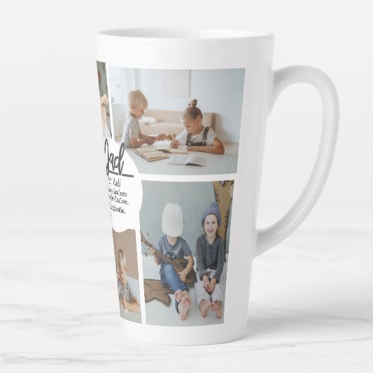 Vaderdag fotocollage latte mok (Rechts)