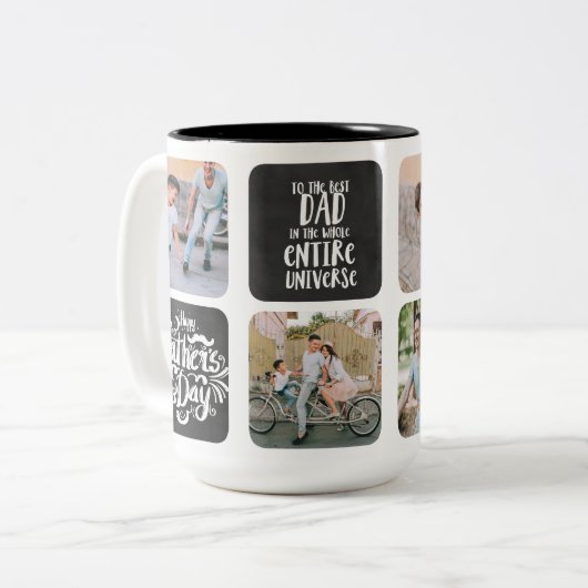 Vaderdag Fotocollage Mok (Voorkant links)