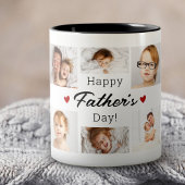 Vaderdag fotocollage tweekleurige koffiemok