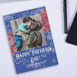 Vaderdag Fotokaart met Patriottische Sterren & Str Kaart