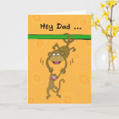 Vaderdag, Fun, aap rond Wenskaart Kaart (Gele Bloem)
