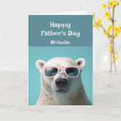 Vaderdag Fun Super Cool Papa Beer Dier Kaart (Gele Bloem)