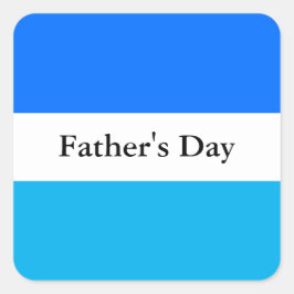 VADERDAG Fun Two Tone Blue White Stripes Vierkante Sticker