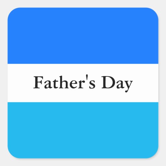 VADERDAG Fun Two Tone Blue White Stripes Vierkante Sticker (Voorkant)