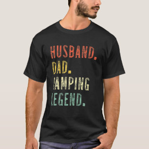 Vaderdag Funny Camper Husband Dad Camping Lege T-shirt