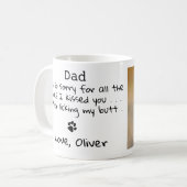 Vaderdag - Funny Cat Dad Custom Pet Photo Koffiemok (Voorkant links)