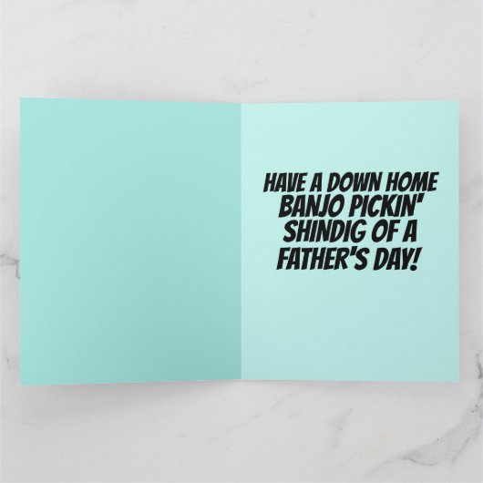 VADERDAG FUNNY CAT PLAYING BANJO KAART (Binnen)