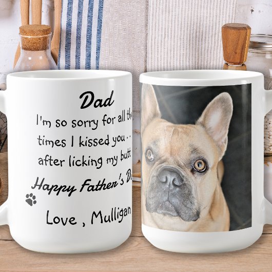 Vaderdag - Funny Dog Dad - Pet Photo Hondenhumor Koffiemok