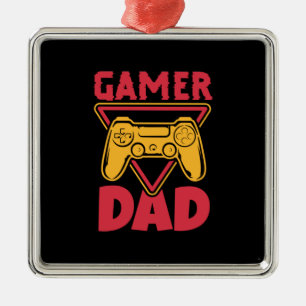 Vaderdag Gamer Dad Metalen Ornament