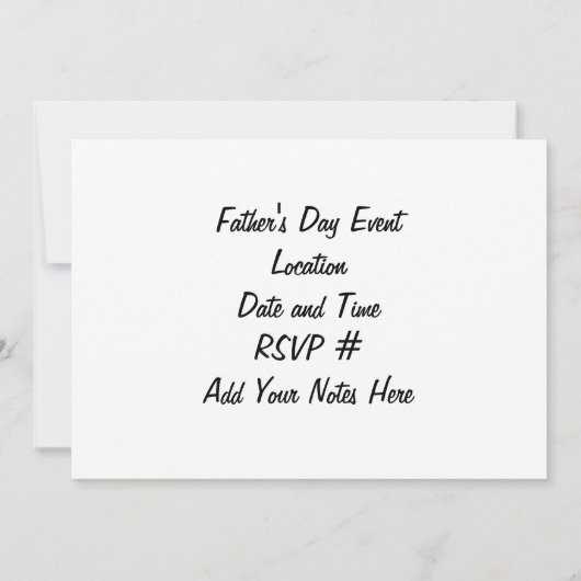 VADERDAG GEBEURTENISINVITATIE KAART (Achterkant)