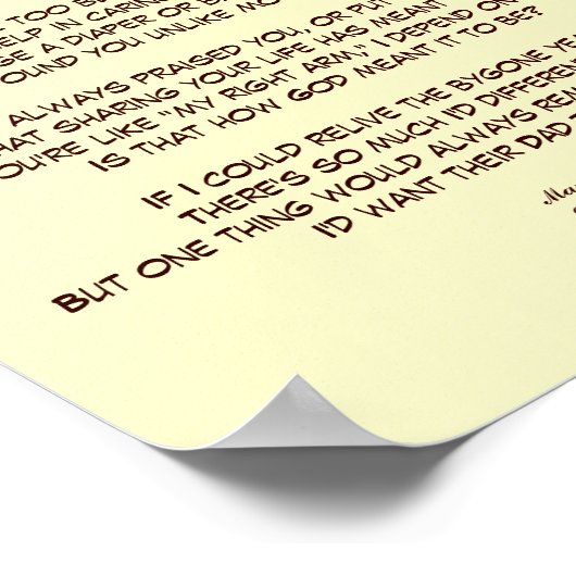 Vaderdag gedicht bij vrouw poster (Hoek)