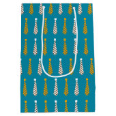 Vaderdag | Geel en Blauwgroen blauw stropdas Medium Cadeauzakje (Achterkant)