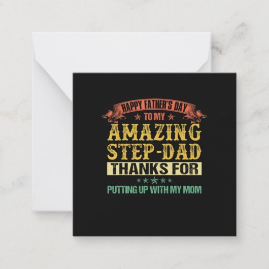 Vaderdag | Gefeliciteerd Vaderdag Voor Stiefvader Notitiekaartje (Voorkant)