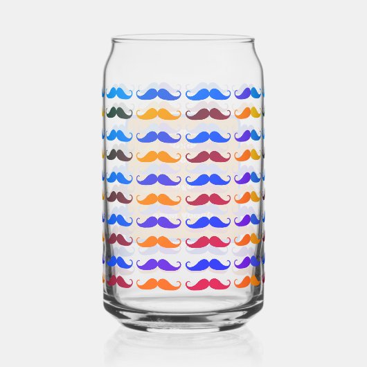 Vaderdag Gekleurde baarden Custom Namen & Bericht Blikvorm Glas (Voorkant)