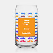 Vaderdag Gekleurde baarden Custom Namen & Bericht Blikvorm Glas (Achterkant)