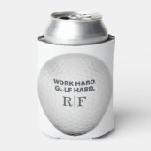 Vaderdag Geld Spel Werk Hard Golf Hard Mono Blikjeskoeler (Blikje Voorkant)