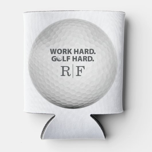Vaderdag Geld Spel Werk Hard Golf Hard Mono Blikjeskoeler (Voorkant)