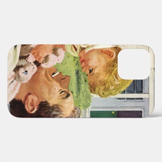  vaderdag, gelukkige familie in de voorsteden Case-Mate iPhone case (Achterkant (horizontaal))