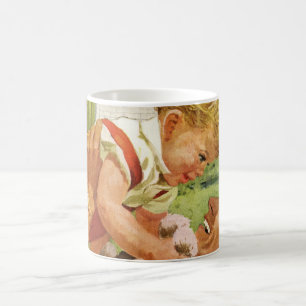 vaderdag, gelukkige familie in de voorsteden koffiemok