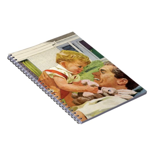  vaderdag, gelukkige familie in de voorsteden notitieboek (Rechterzijde)