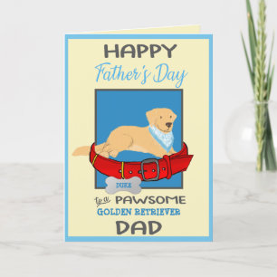 Vaderdag gepersonaliseerd van Golden Retriever Dog Feestdagen Kaart