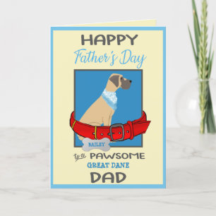 Vaderdag gepersonaliseerd van uw grote Deense hond Feestdagen Kaart