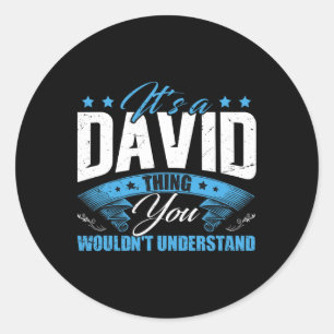 Vaderdag gepersonaliseerde David Naam Verjaardag Ronde Sticker