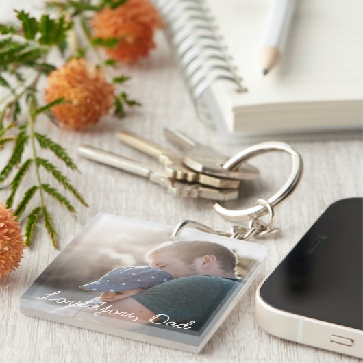 Vaderdag Gepersonaliseerde Foto Sleutelhanger (Voorkant Rechts)