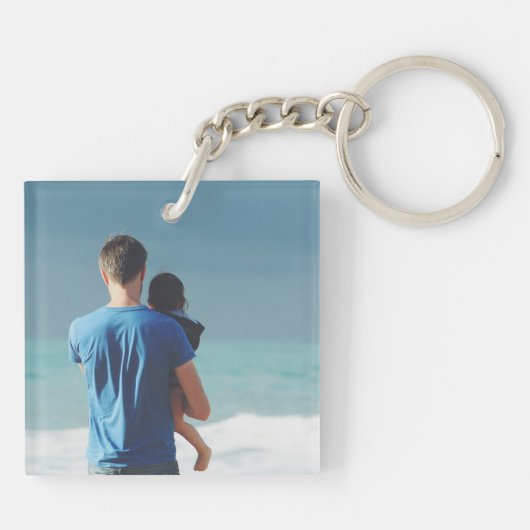 Vaderdag Gepersonaliseerde Foto Sleutelhanger (Achterkant)