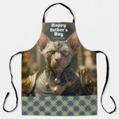 Vaderdag Gepersonaliseerde foto Viking Cat. Schort (Voorkant)