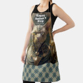 Vaderdag Gepersonaliseerde foto Viking Cat. Schort (Insitu)