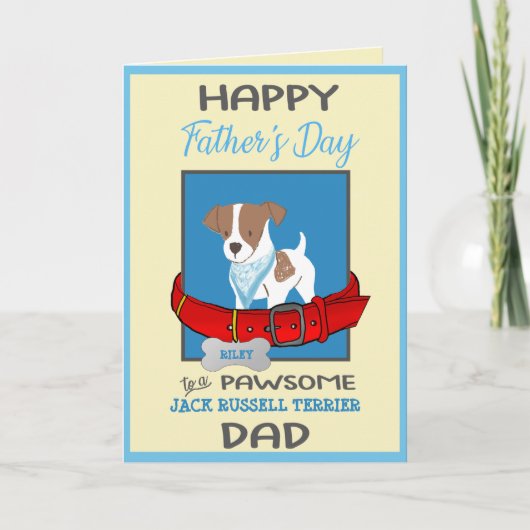 Vaderdag gepersonaliseerde Jack Russell Terrier ho Feestdagen Kaart (Voorkant)