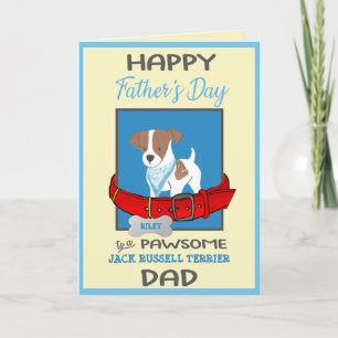 Vaderdag gepersonaliseerde Jack Russell Terrier ho Feestdagen Kaart