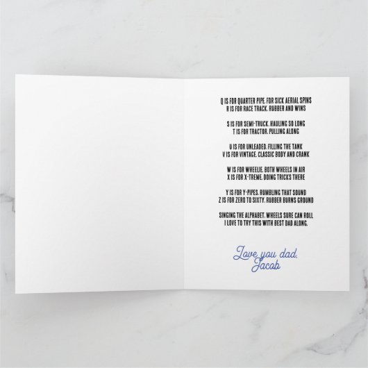 vaderdag gepersonaliseerde kaart met rijm en pic (Binnen)