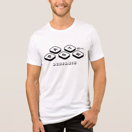 Vaderdag Gepersonaliseerde naam Kopieer Paste Dad  Tri-Blend Shirt (Voorkant)
