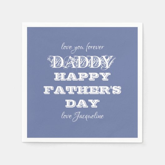 Vaderdag Gepersonaliseerde Papa Papier Napkins Servet (Voorkant)