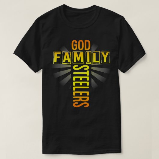 Vaderdag Geschenk God Familie Steeler Kruis Ch T-shirt (Design voorkant)