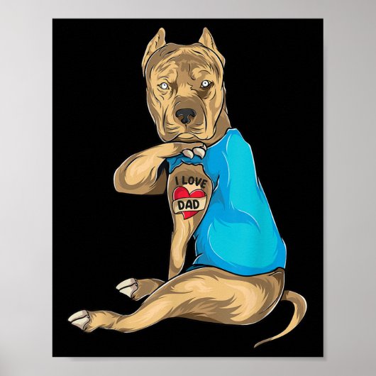 Vaderdag geschenken papa grappige hond pitbull ik poster (Voorkant)