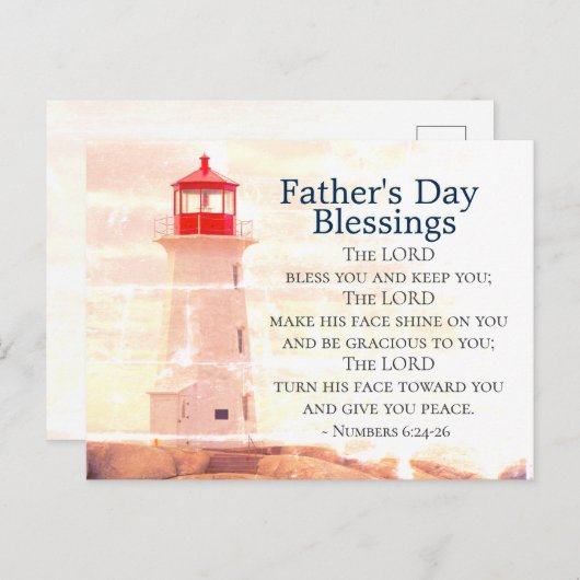 Vaderdag, getallen 6:24 vuurtoren briefkaart (Voorkant / Achterkant)