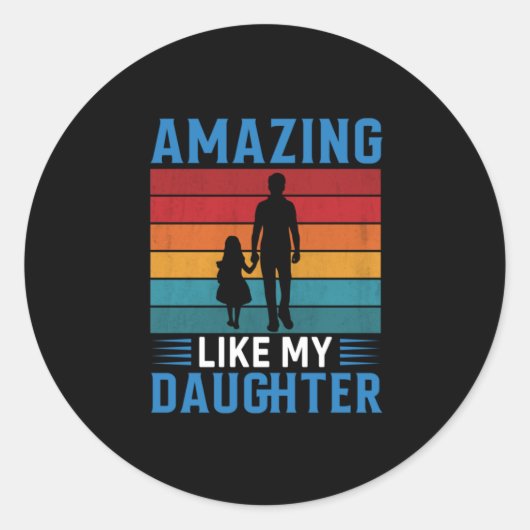 Vaderdag geweldig als mijn dochter ronde sticker (Voorkant)