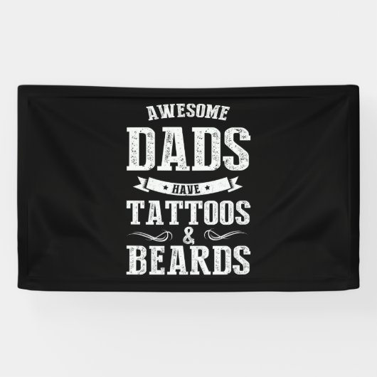 Vaderdag Geweldige Dads hebben Tattoos Spandoek (Horizontaal)
