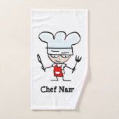 vaderdag gift aangepaste naam chef kok cartoon handdoek (Handdoek)