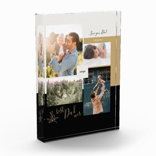 Vaderdag gift Beste vader ooit Foto Collage (Links)