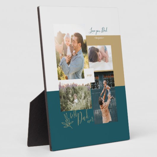 Vaderdag gift Beste vader ooit Foto Collage Plaq Fotoplaat (Zijkant)